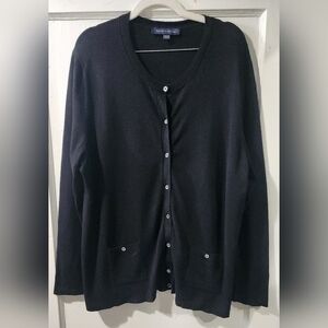 🪻🧥Tommy Hilfiger Black Button-Up Cardigan